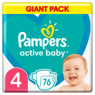 Подгузники Pampers Active Baby Размер 4 (9-14 кг) 76 шт