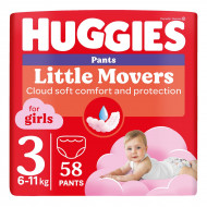 Подгузники-трусики Huggies Pants Little Movers Girls 3 (6-11 кг) 58 шт