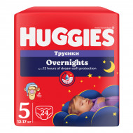 Подгузники-трусики Huggies Overnights 5 (12-17 кг), 24 шт
