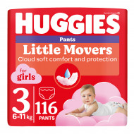 Подгузники-трусики Huggies Pants Little Movers Girls 3 M-Pack (6-11 кг) 116 шт