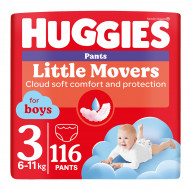 Подгузники-трусики Huggies Pants Little Movers Boys 3 M-Pack (6-11 кг) 116 шт