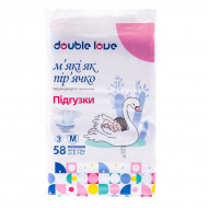 Подгузники Double Love Размер 3/М (6-11 кг) 58 шт