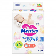 Подгузники Merries Super Jumbo Размер S (4–8 кг) 70 шт