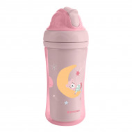 Поильник с силиконовой трубочкой Kikkaboo Moony me Pink 220 мл