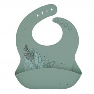 Нагрудник силиконовый Kikkaboo Platinum Silicone Flora Sage Mint