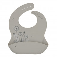Нагрудник силиконовый Kikkaboo Platinum Silicone Flora Sand Beige