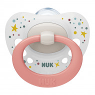Пустышка ортодонтическая Nuk Signature Розовое кольцо р. 1