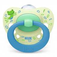 Пустышка ортодонтическая Nuk Signature Листья и лягушка р. 1