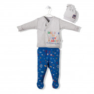 Комплект Bebetto Брюки Кофта Шапка Blue Stars, р. 62