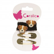 Набор резинок и заколок для волос Coralico Puppies 4 шт