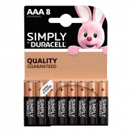 Батарейки щелочные Duracell Simply AAA LR03/MN2400 8 шт