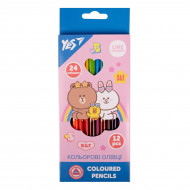 Набор цветных двухсторонних карандашей Yes Line Friends 12 шт