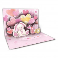Открытка поздравительная Happy com 3D Baby Girl