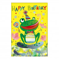 Открытка поздравительная Happy com 3D Frog