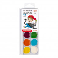 Акварельные краски Rosa Kids Cats with a Boy 12 цветов