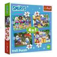 Пазл Trefl 4 в 1 The Smurfs Деревня Смурфов 