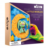 Набор для лепки Okto Wood and Craft Сделай сам Маленькие миры Заяц на луне 21х21