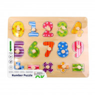 Деревянная игрушка Tookytoy Рамка-вкладыш с цифрами TY851