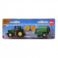 Трактор Siku John Deere с пресс-подборщиком