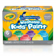Набор красок Crayola Washable Paint Metallic Colors в баночках 6 шт