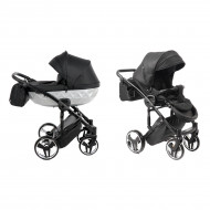 Универсальная коляска 2 в 1 Junama Mirror Satin 01 Black/Grey 
