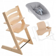 Набор Stokke Стульчик Tripp Trapp, спинка с ограничителем Baby Set и кресло для новорожденных Newborn Natural 