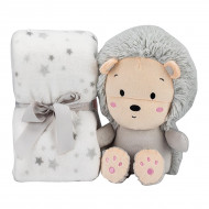 Плед Interbaby Flecce plush toy lion gray 110х80