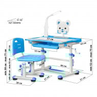 Комплект Mealux Evo-kids Парта Стул Лампа BD-04 B XL Teddy
