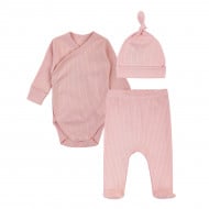 Комплект Krako Боди Ползунки Шапочка Bedtime story pink
