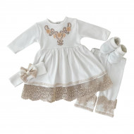 Костюм Betis Туника Лосины Повязка Пинетки Milk, р. 74