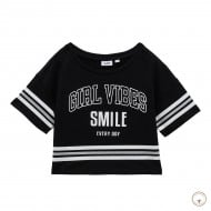Футболка BluKids Organic Cotton Girl vibes smile black