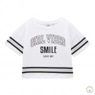 Футболка BluKids Organic Cotton Girl vibes smile white