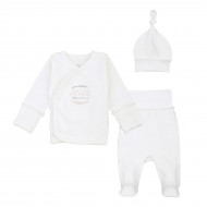 Комплект Flamingo Распашонка Брюки Шапочка 445-105 White, р. 56