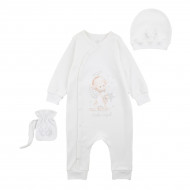 Комплект Flamingo Комбинезон Шапочка Мешочек 123-212 Milk, р. 68