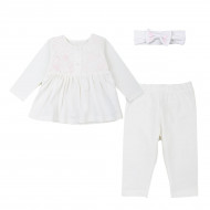 Комплект для крещения Flamingo Туника штаны повязка 413-417 Light Pink