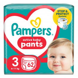 Подгузники-трусики Pampers Active Baby Pants Размер 3 (6-11 кг) 62 шт