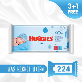 Детские влажные салфетки Huggies Pure Quadro, 224 шт