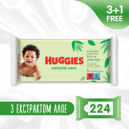 Влажные салфетки Huggies Natural Care Quadro 224 шт