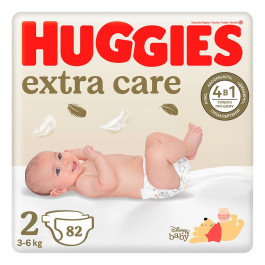 Подгузники Huggies Extra Care Newborn 2 Mega (3-6 кг) 82 шт 