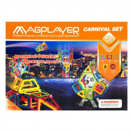 Конструктор магнитный Magplayer, 72 эл.