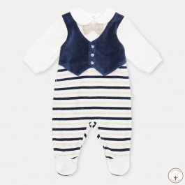 Человечек BluKids Bio Cotton Vest Milk/Blue, р. 56
