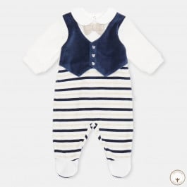 Человечек BluKids Bio Cotton Vest Milk/Blue, р. 68