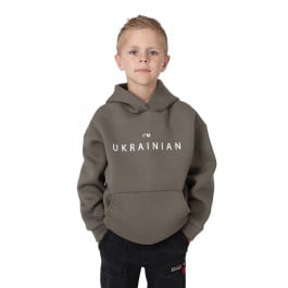 Худи утепленный Mevis I'm Ukrainian khaki, р. 122