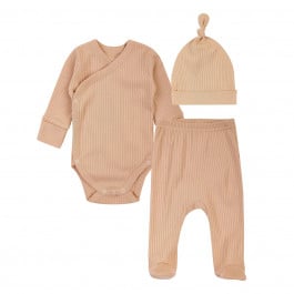 Комплект Krako Боди Ползунки Шапочка Bedtime story beige, р. 56-62