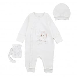 Комплект Flamingo Комбинезон Шапочка Мешочек 113-212 Milk, р. 56