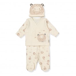 Комплект Bebetto Распашонка Ползунки Шапочка Beige Z1026, р. 56