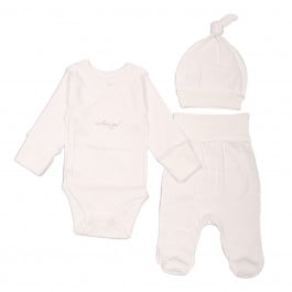 Комплект Flamingo боди ползунки шапочка 433-122 Milk, р. 56