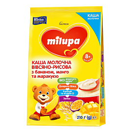 Каша молочна Milupa Вівсяно-рисова з бананом, манго та маракуєю 210 г