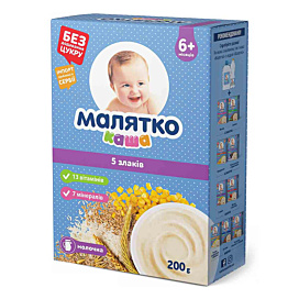 Молочна каша Малятко 5 злаків 200 г