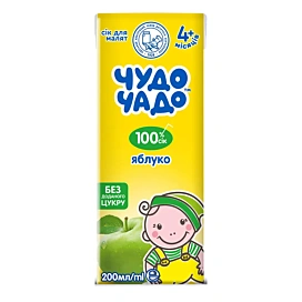 Сік Чудо-Чадо Яблуко без цукру 200 мл